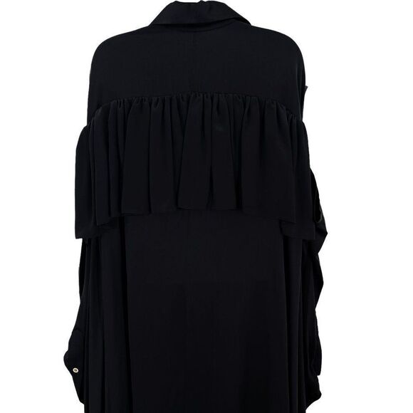 Natasha Zinko 100% Silk Floral Beaded Embellished Ruffle Midi Shirt Dress - Picture 13 of 16